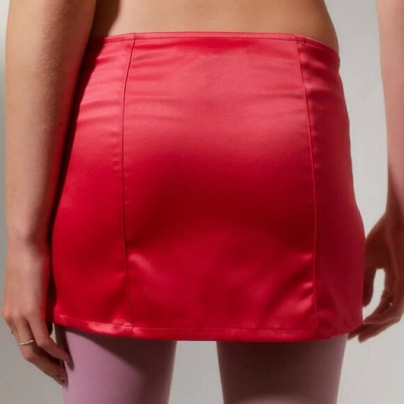 Urban Outfitters Pink Satin Diamante Mini Skirt size M NWT - Picture 3 of 9